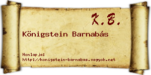 Königstein Barnabás névjegykártya